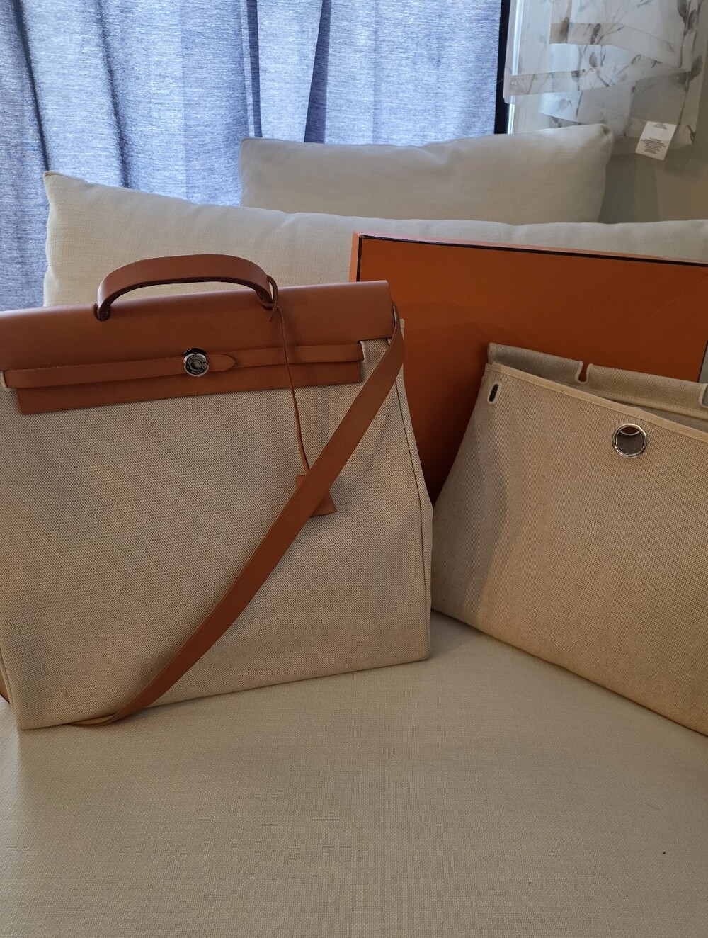 HermesToile Vache Calfskin Herbag 39 MM Natural